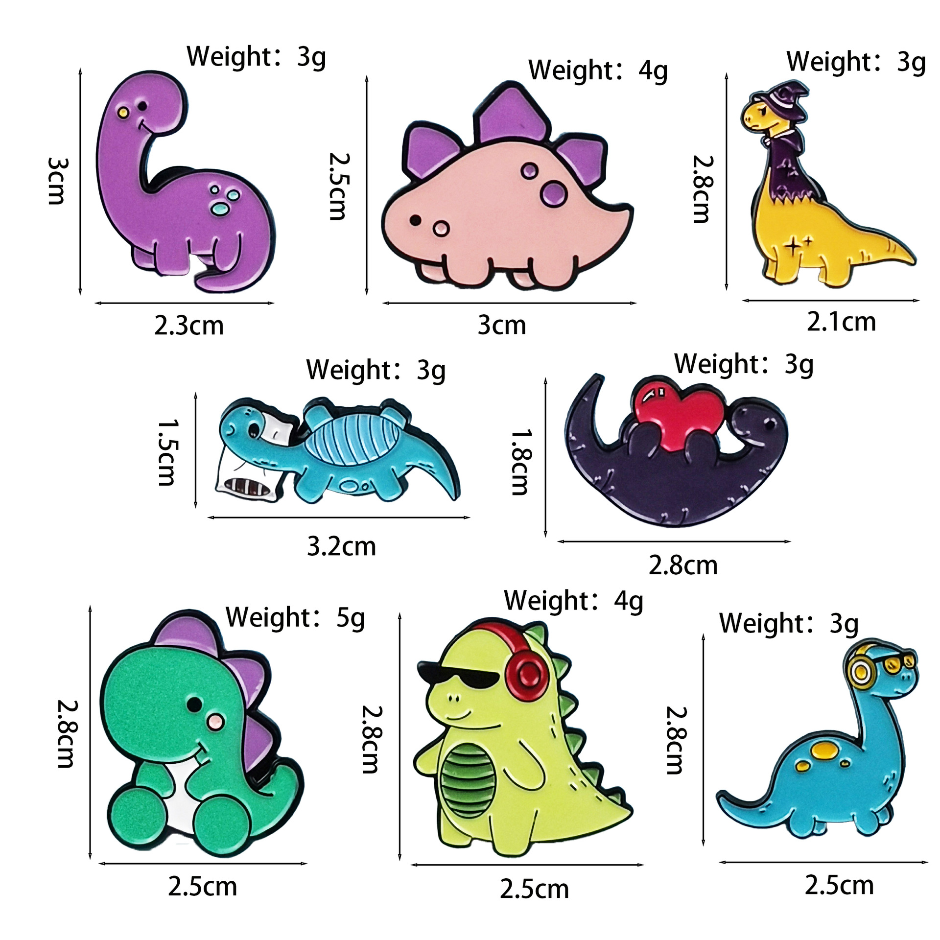 Lindo y lindo broche de dinosaurio pequeño, personalidad, estilo de dibujos animados, accesorios de mochila, accesorios de insignia de aleación de aceite de goteo de alfiler