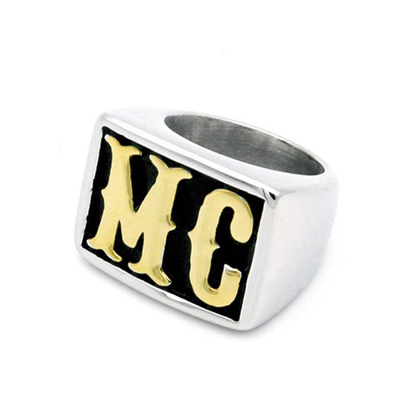 24g Weight Rings Classification 1 Piece Quantity Street Occasion Titanium Steel Material Letter, Simple Pattern Men's Gender Hip-Hop Style Men's Hip-Hop Rings Letter Simple Titanium Steel Men Signet Rings 5
