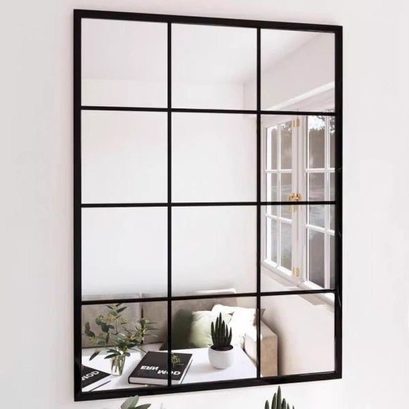 Nórdico moderno cuadrado simple espejo de cuerpo completo pared muebles interiores espejo de vestir de cuerpo completo decoración de entrada retro