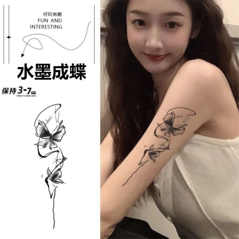 Tattoo Sticker Waterproof Long-lasting Ink Butterfly Spice Girl Sweet Cool Guofeng Art Arm Sticker ins Style Tattoo Sticker Waterproof Long-lasting Ink Butterfly Spice Girl Sweet Cool Guofeng Art Arm Sticker ins Style