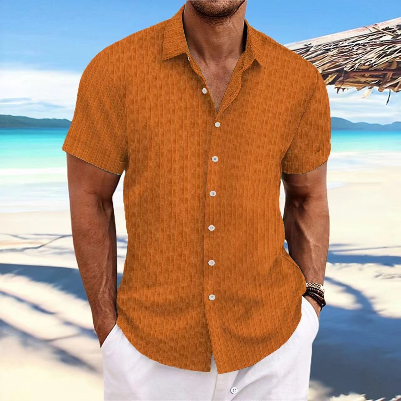169g Weight Short Sleeve Sleeve Length Regular Sleeve Sleeve Type Cotton Blend, Cotton and Linen Fabric Type Regular Top Length Blouse Tops Type Casual, Street Occasion Turndown Neckline Loose Fit Type Solid Color Pattern Summer Season Men's Gender Simple Style, Classic Style Style Wholesale Men's Cotton Blend Cotton And Linen Simple Style Classic Style Solid Color Short Sleeve Men's Shirts 5