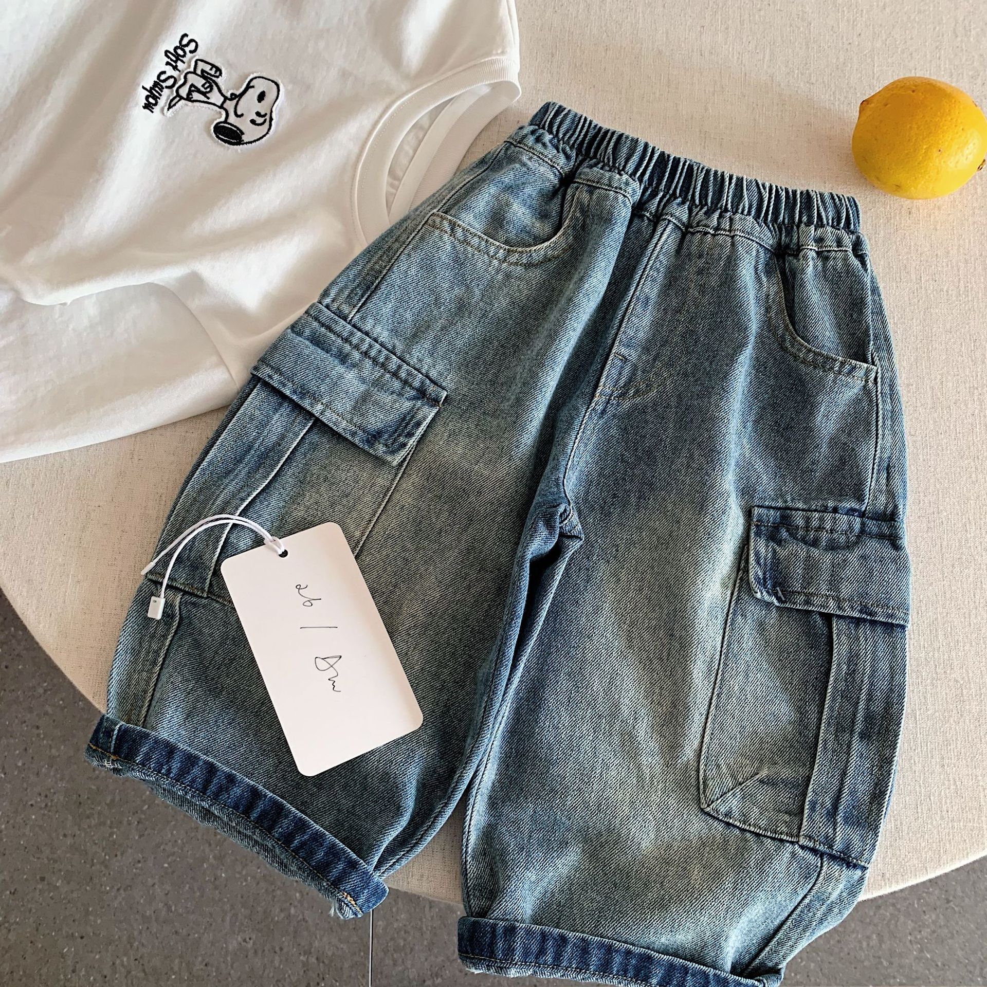 Children's Jeans 2026 Autumn New Korean Style Boys' Cargo Pocket Versatile Stylish Denim Trousers