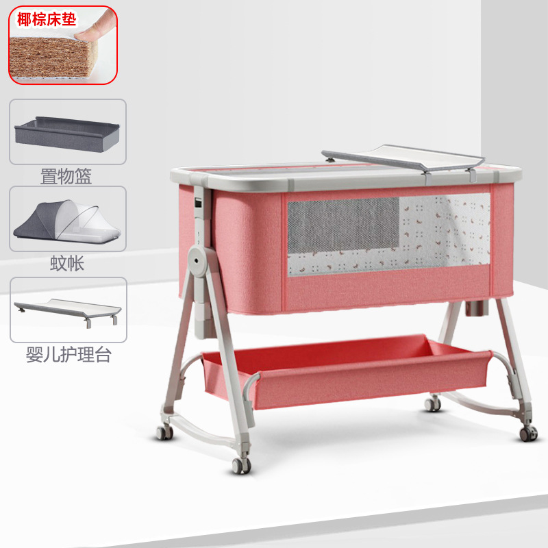 Cuna móvil Cuna portátil Cuna para bebé Cama plegable multifuncional bb Cama grande de costura para niños recién nacidos