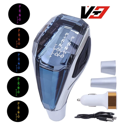 Shift Knob for Toyota and: Cab and accessories - blue-automatic-transmission-crystal-with-light-on-both-sides