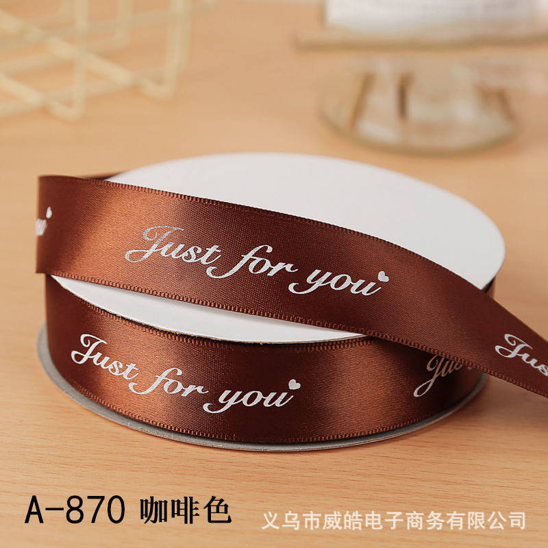 Cinta inglesa de 2,5 cm de poliéster con embalaje de arco de regalo para hornear Cinta de regalo cinta de embalaje de flores al por mayor