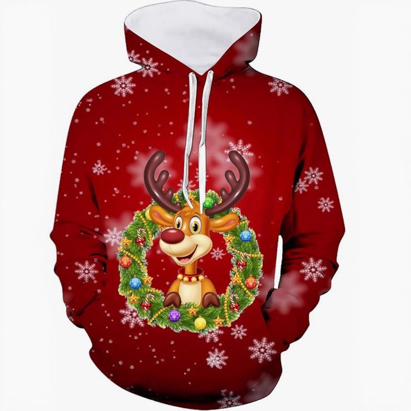 European and American Export Cross-Border 2025 New Christmas Spoof Pattern 3D Digital Sweatshirt Holiday Party Long-Sleeved Sweatshirt
