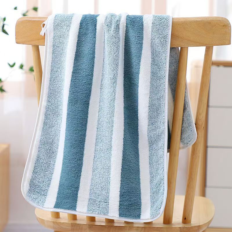 メーカー卸売 3 色ストリップコーラルベルベット増粘拡大吸水性ソフト両面深浅ストライプタオル|undefined