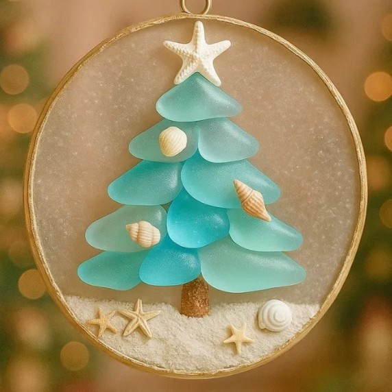 跨境新款Coastal Christmas Tree Ornament 海岸圣诞树装饰品挂件|undefined