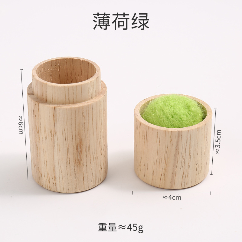 Pinichion de madera jeringa de almacenamiento de agujas de coser a mano portátil simple caja de agujas de coser a mano pequeña