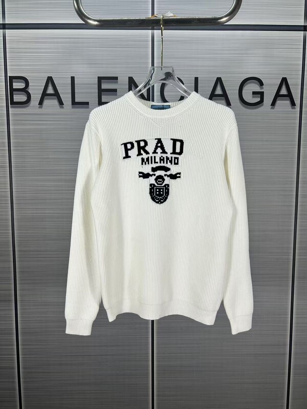 1.1 Correct Version Miu Moncler Autumn/Winter Blcg New Pura Letter Jacquard Round Neck Tb Wool Sweater for Men and Women 1.1 Correct Version Miu Moncler Autumn/Winter Blcg New Pura Letter Jacquard Round Neck Tb Wool Sweater for Men and Women