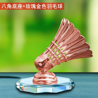 Car ornaments lovers small decoration interior - rose-gold-badminton-octagonal-crystal-base