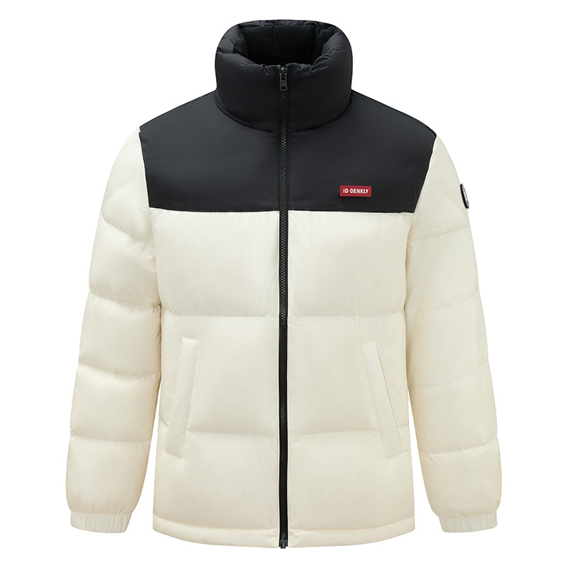 外贸批发新品爆款90新国立领羽绒服男短款高品质保暖鸭绒外套男女