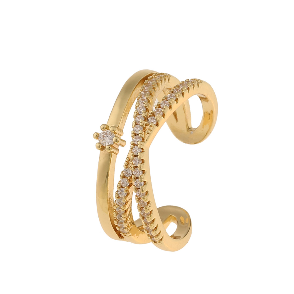 Fashion New Style Geometric Retro Full Diamond Multi-layer Tail Ring display picture 7