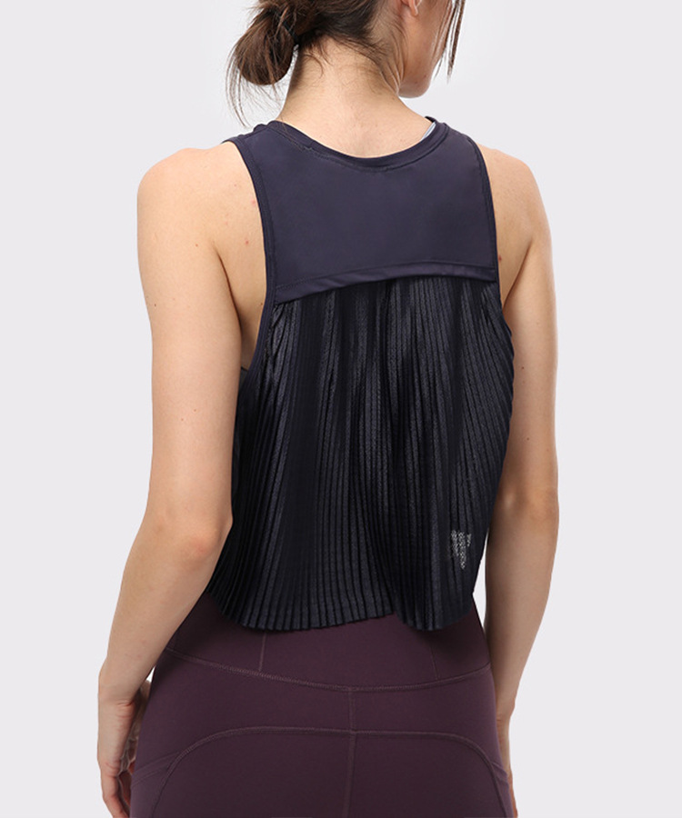 Traje de Yoga de malla ligera y fina para mujer, camiseta sin mangas con Panel, cubierta de Yoga holgada y transpirable Lulu, novedad de 2022_voghion.com