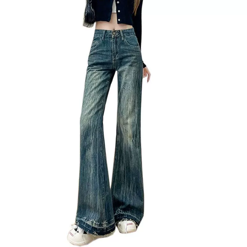 Мегафон, осенние джинсы, летние эластичные брюки, высокая талия, slim fit