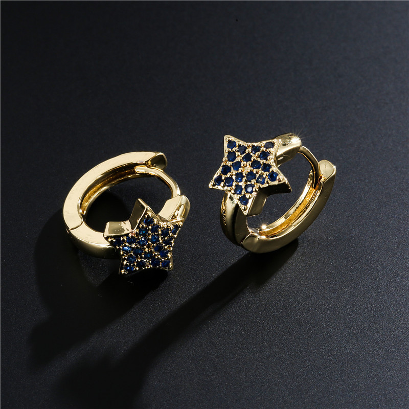 Fashion Copper Micro-inlaid Five-pointed Star Earrings display picture 6