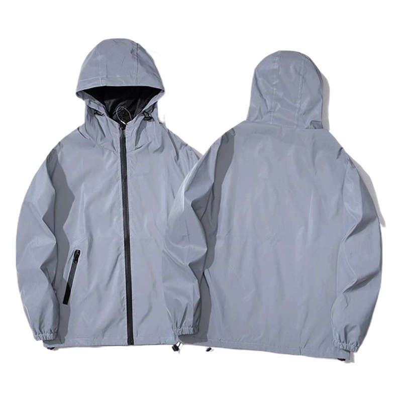 Трансграничная осенняя светящаяся штурмовая ветрозащитная куртка, японская модная брендовая светоотражающая одежда для пар, однотонная мотоциклетная куртка, мужская и женская куртка