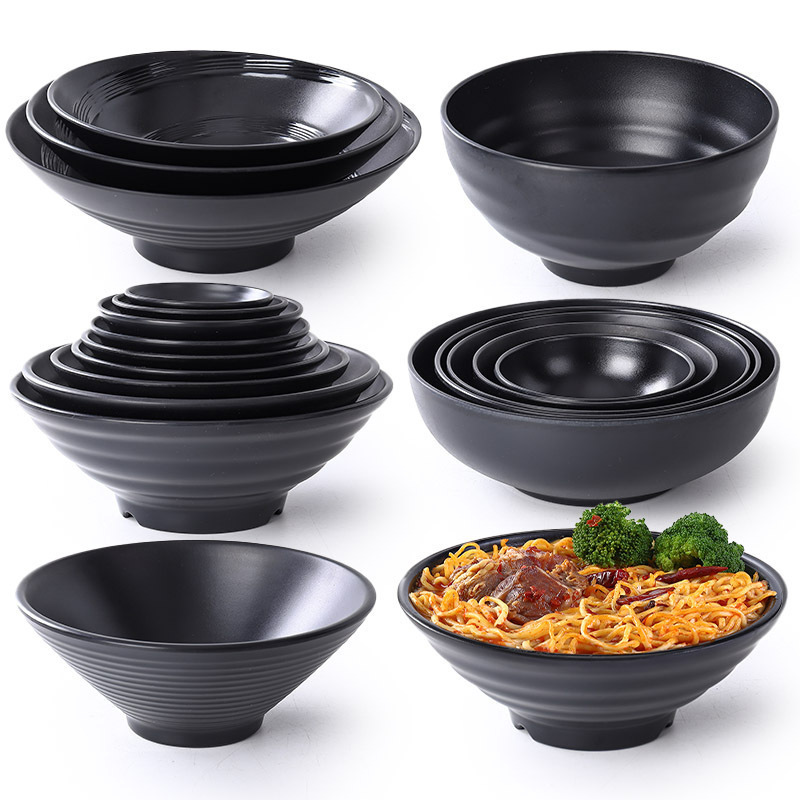 Melamine Spicy Hot Pot Large Bowl, Imitation Porcelain Black Flared Bowl, Japanese Noodle Shop and Restaurant Special Snail Noodle Bowl Melamine Spicy Hot Pot Large Bowl, Imitation Porcelain Black Flared Bowl, Japanese Noodle Shop and Restaurant Special Snail Noodle Bowl
