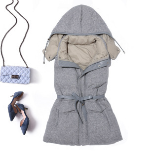 2025 Autumn New Sheepskin and Wool Cashmere White Goose down Jacket Vest Women's Goose down Jacket Vest Jacket