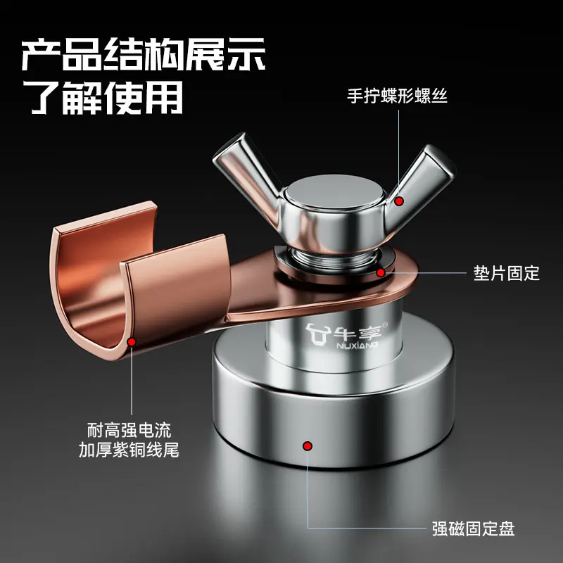 J8 Ground Wire High-Temperature Resistant Welding Machine Strong Magnet Head New Grounding Connection G3