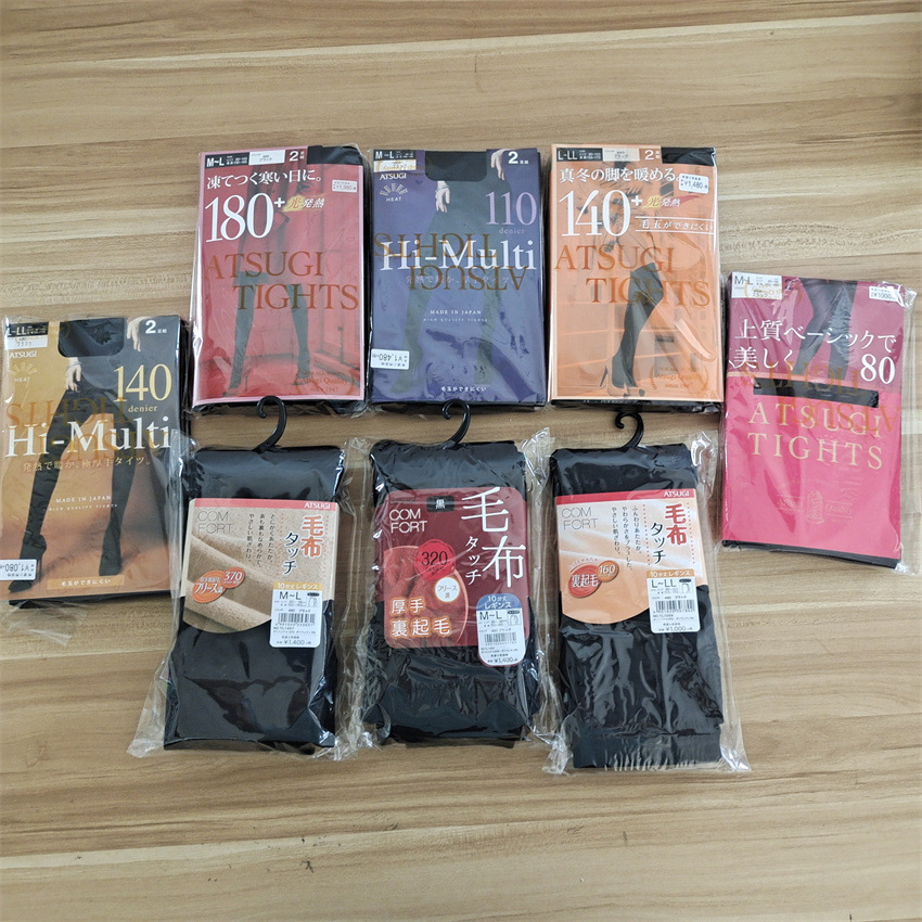 Japanese original thick wood tights leggings 140d slim sexy fleece-lined pants thickened 370d wholesale