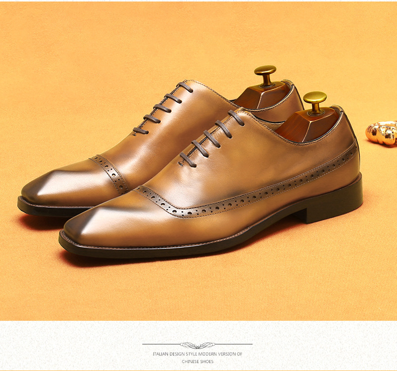 Cross-border E-Commerce Foreign Trade Leather Shoes men's Leather British Brock Carved Business Dress Oxford Shoes men shoe_vogvips.com