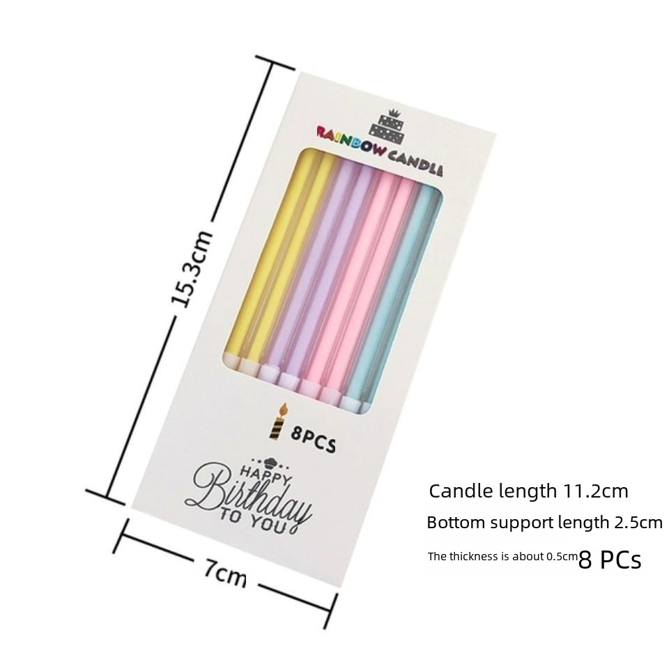 Birthday Candle Straight Rod Rainbow Crystal Pencil Cake Candle Party Supplies One Year Old Wedding Factory Free Shipping Candle