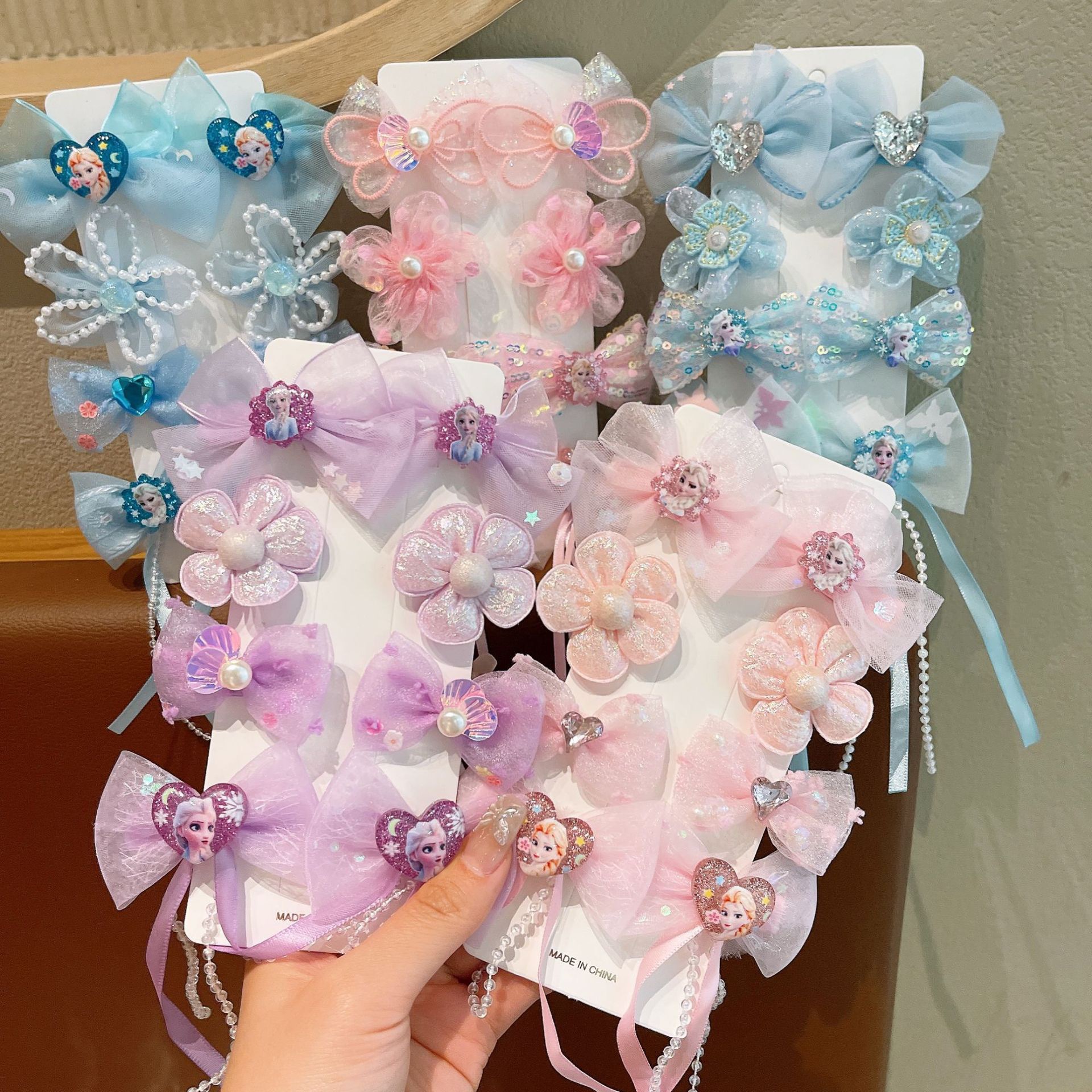 Horquilla de hielo y nieve para niños Aisha Princess bowknot borla horquilla niña Romance clip dulce flequillo accesorios para el cabello