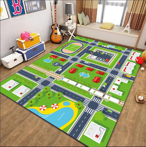 Manufacturer wholesale game carpet bedroom city traffic parking lot crawling mat road mat room game mat