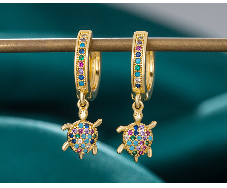 彩锆乌龟耳坠