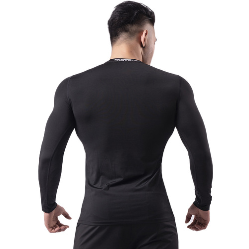 Long-sleeved fitness clothing for men in autumn and winter, tight-fitting quick-drying pro clothing, outdoor training, yoga, running, sweaty sportswear