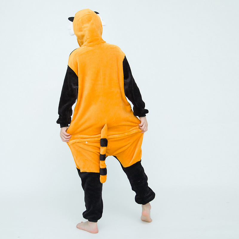 Otoño e Invierno de los niños de dibujos animados animal de una pieza pijamas Arco Iris Tianma franela León lindo manga larga homewear apoyo