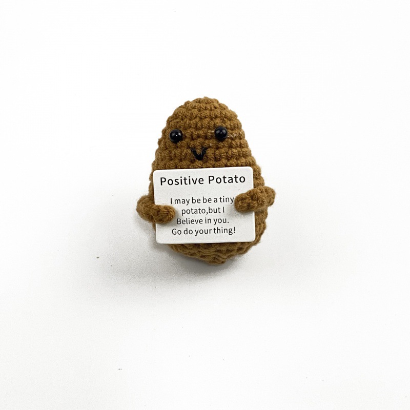 Amazon transfronterizo tejido a mano energía positiva Papa expresión bolsa emoción tarjeta vegetal muñeca coche decoración pequeña