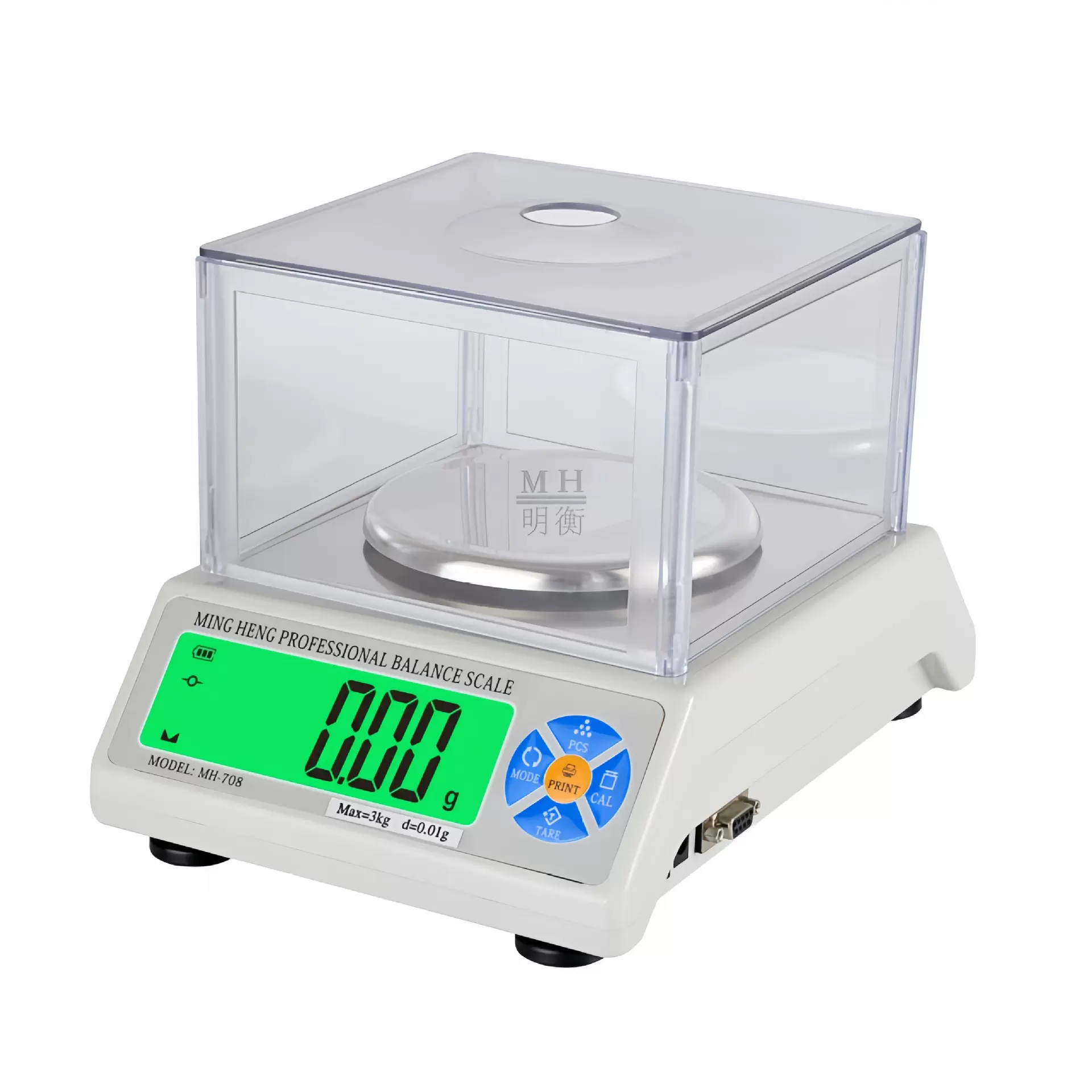 明衡电子天平秤高精度实验室电子秤防风罩百分之一精准称珠宝秤