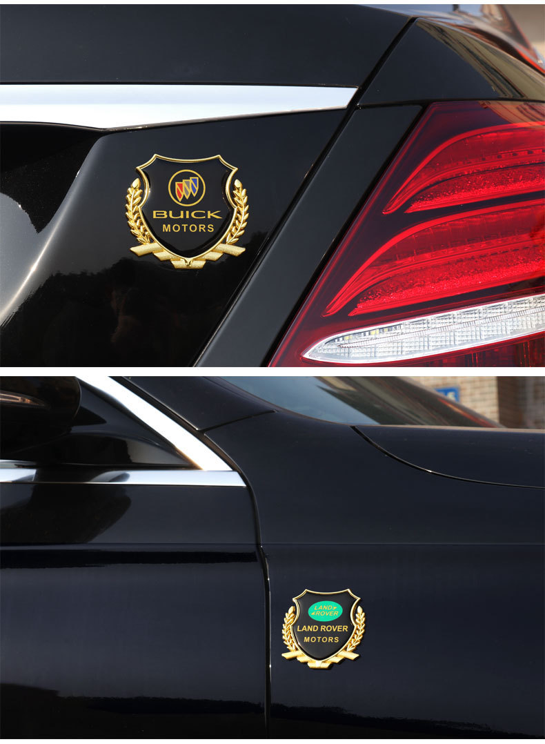 [Large] car modification decoration metal car stickers side label car body window wheat ear car label personalized creative stickers