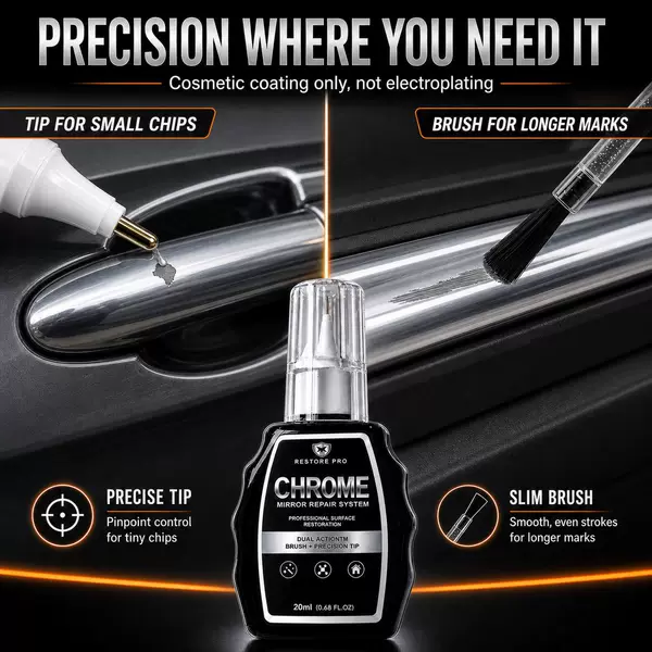 Cross-border automotive hardware chrome-plated double-head repair liquid for silver metal scratch touch-up, color restoration, and refurbishment