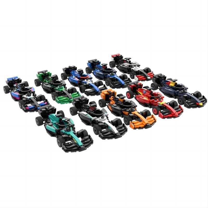 MOC Building Blocks Compatible with Formula Lego F1 Bundle 2024 Assembled suit Building Blocks Ornaments Racing Model