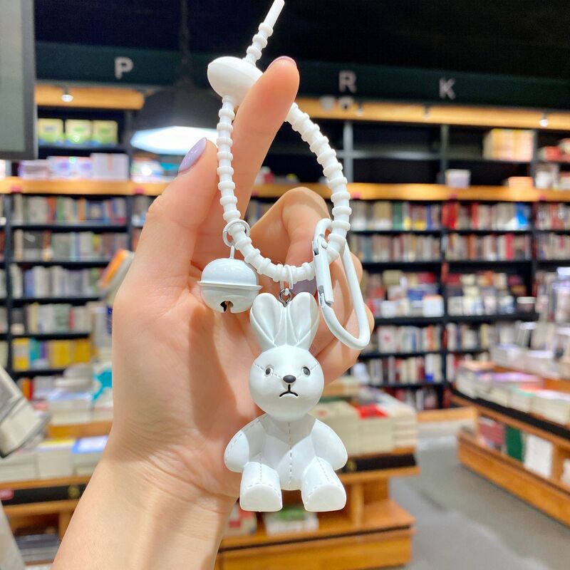 卡通树脂布偶坐姿小兔子钥匙扣精致情侣包包挂件背包挂饰抓机礼品|undefined