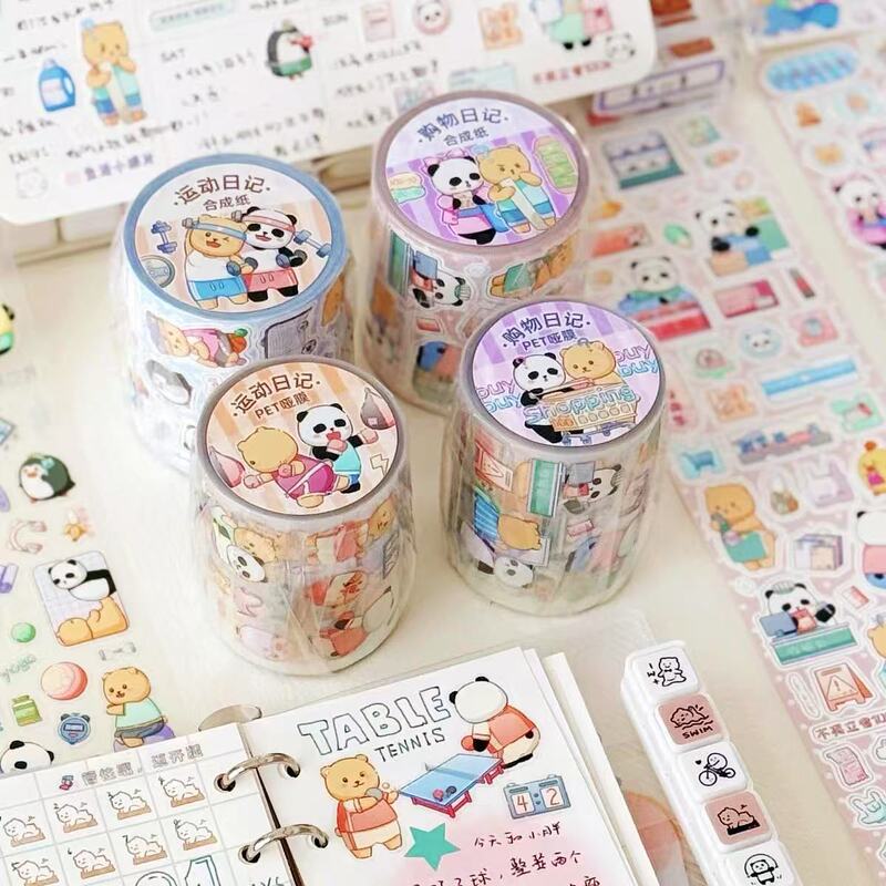 [Bear Tape Collection] Shopping, Sports, Tea, Coffee, Whole Volume Hand Account and Paper Die-cutting Tape Hand Account Post