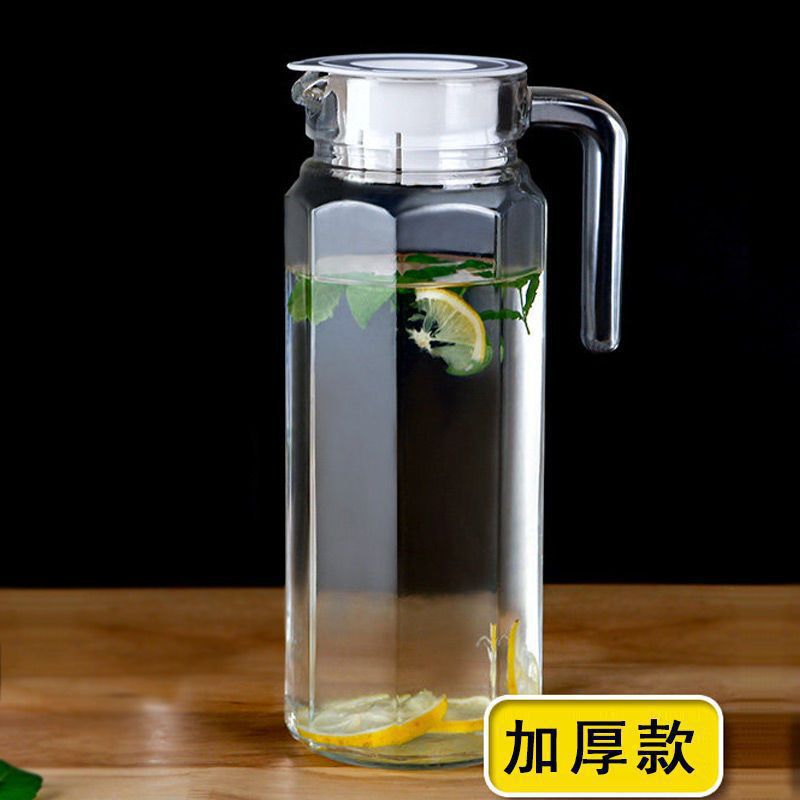 Gran capacidad gruesa de vidrio sin plomo hervidor de agua fría hervidor de bebida hervidor de agua fría hervidor de jugo de frutas botella de agua doméstica