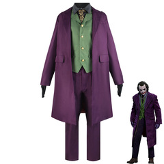 Batman Dark Knight costume Heath Ledger purple Joker cosplay Halloween party performance costume