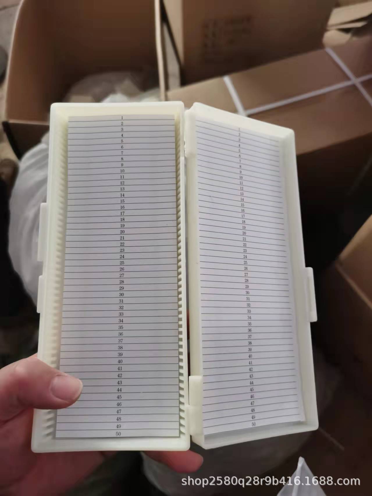 50片装优质塑料切片盒 载玻片盒 病理切片盒 邮寄盒
