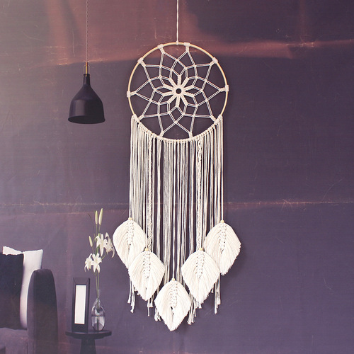 Nordic Style Instagram Wall Hanging Cotton Rope Weaving Dream Catcher Home Interior Fashion Trend Background Wall Decor
