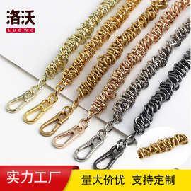 跨境现货金属麻花粗链包袋服饰链行李箱包肩带单买金色链条批发