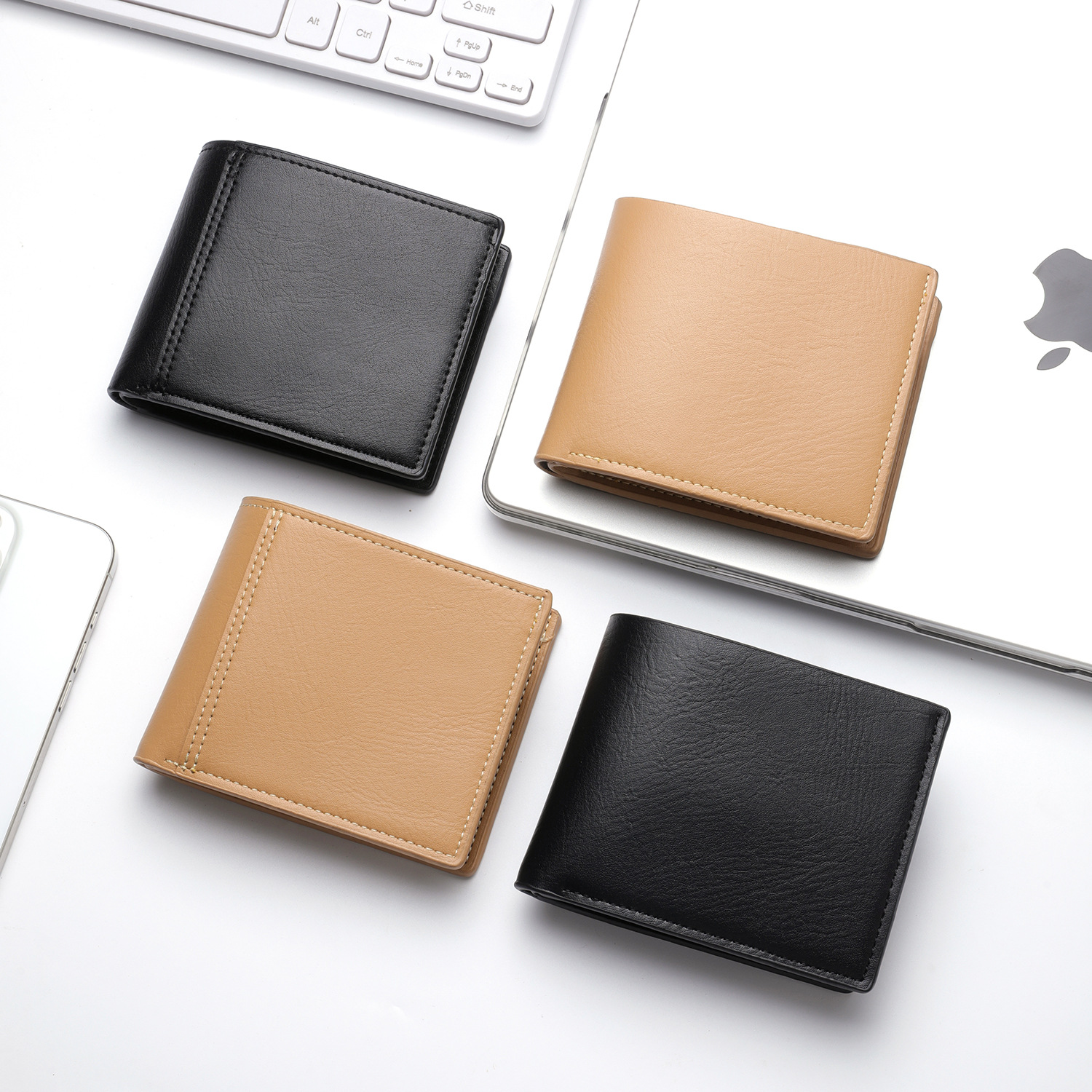 Factory Direct Sale Men's High-End Wallet, Cross-Border Soft Men's Wallet, Short Vintage Anti-Theft Men's Pu Wallet