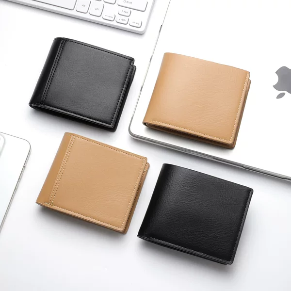 Factory Direct Sale Men's High-End Wallet, Cross-Border Soft Men's Wallet, Short Vintage Anti-Theft Men's Pu Wallet
