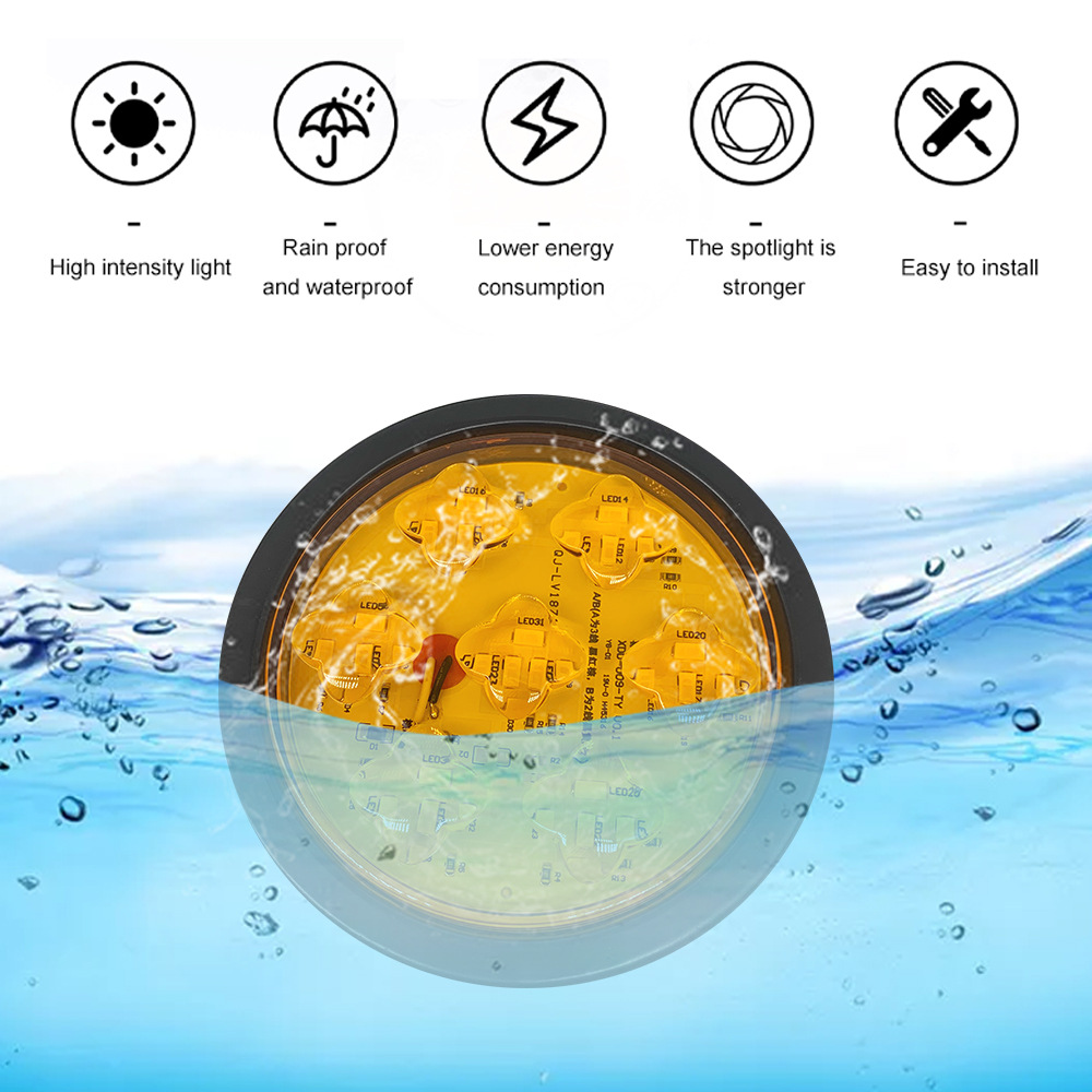 Lámpara redonda de plástico lámpara redonda de silicona 24V lámpara redonda camión lámpara redonda LED