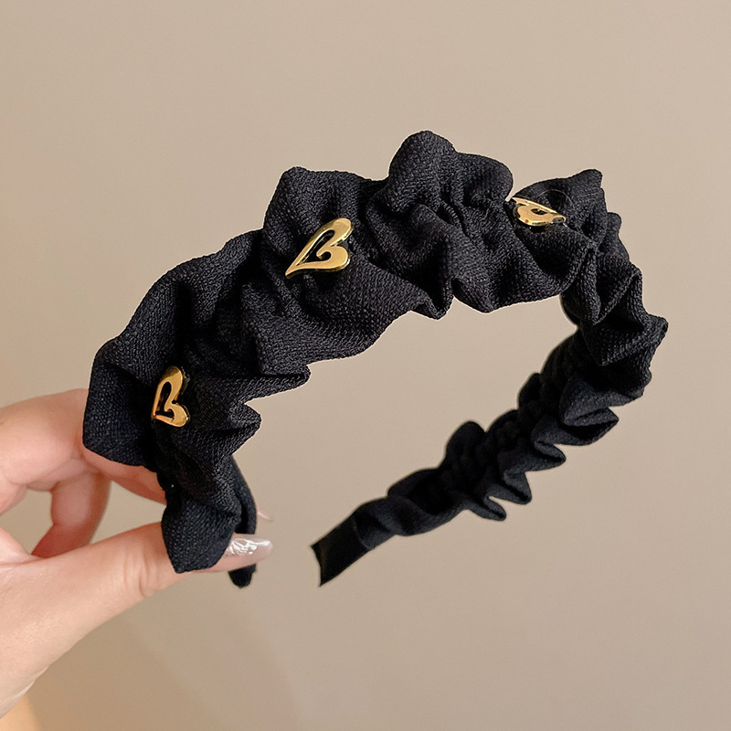 Brazo de cabello negro plegado para mujeres retro francés alto cráneo de borde ancho brazo de cabello de compresión para el cabello Bundle para el cabello fuera de la guarnición universal image 132