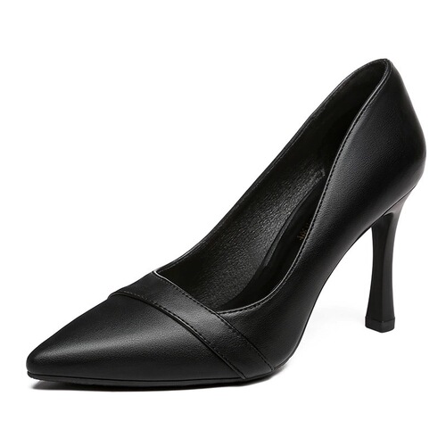 French high-heeled shoes with fine heels 2026 spring new style Korean pointed mid-track shoes with soft soles and comfortable professional shoes