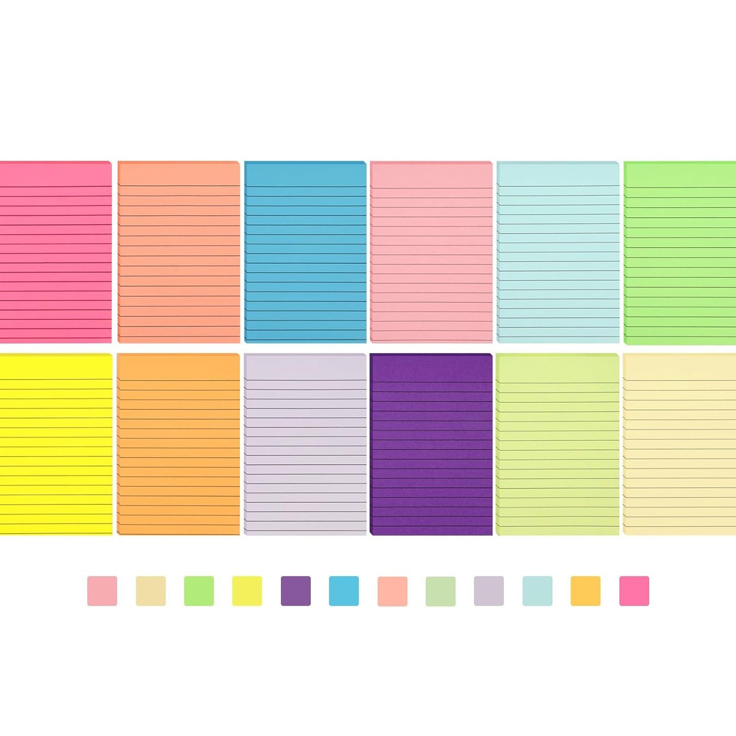 Large Colored Lined Sticky Notes for Office Use, Memo Notes, Reusable Sticky Notes with Strong Adhesion, Multifunctional Sticky Notes for Students